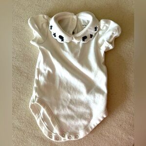 ❌🎀Janie and Jack onesie sz 3-6 month puff sleeve embroidered collar 🎀